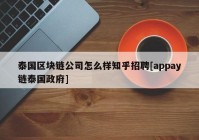 泰国区块链公司怎么样知乎招聘[appay链泰国政府]